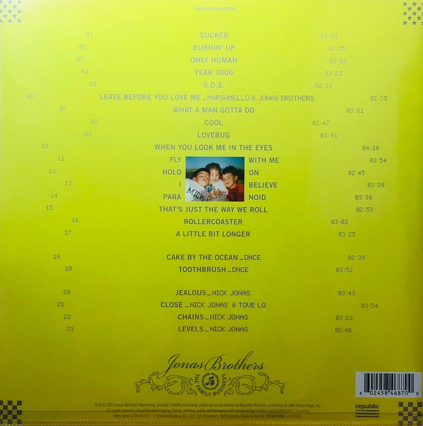 Jonas Brothers The Family Business Clear 2 Lp Vinyl