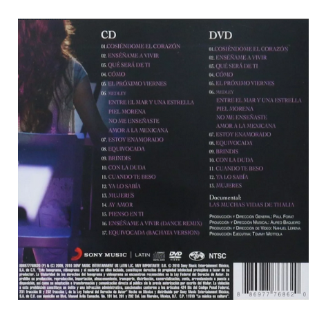 Thalia Primera Fila Disco Cd + Dvd