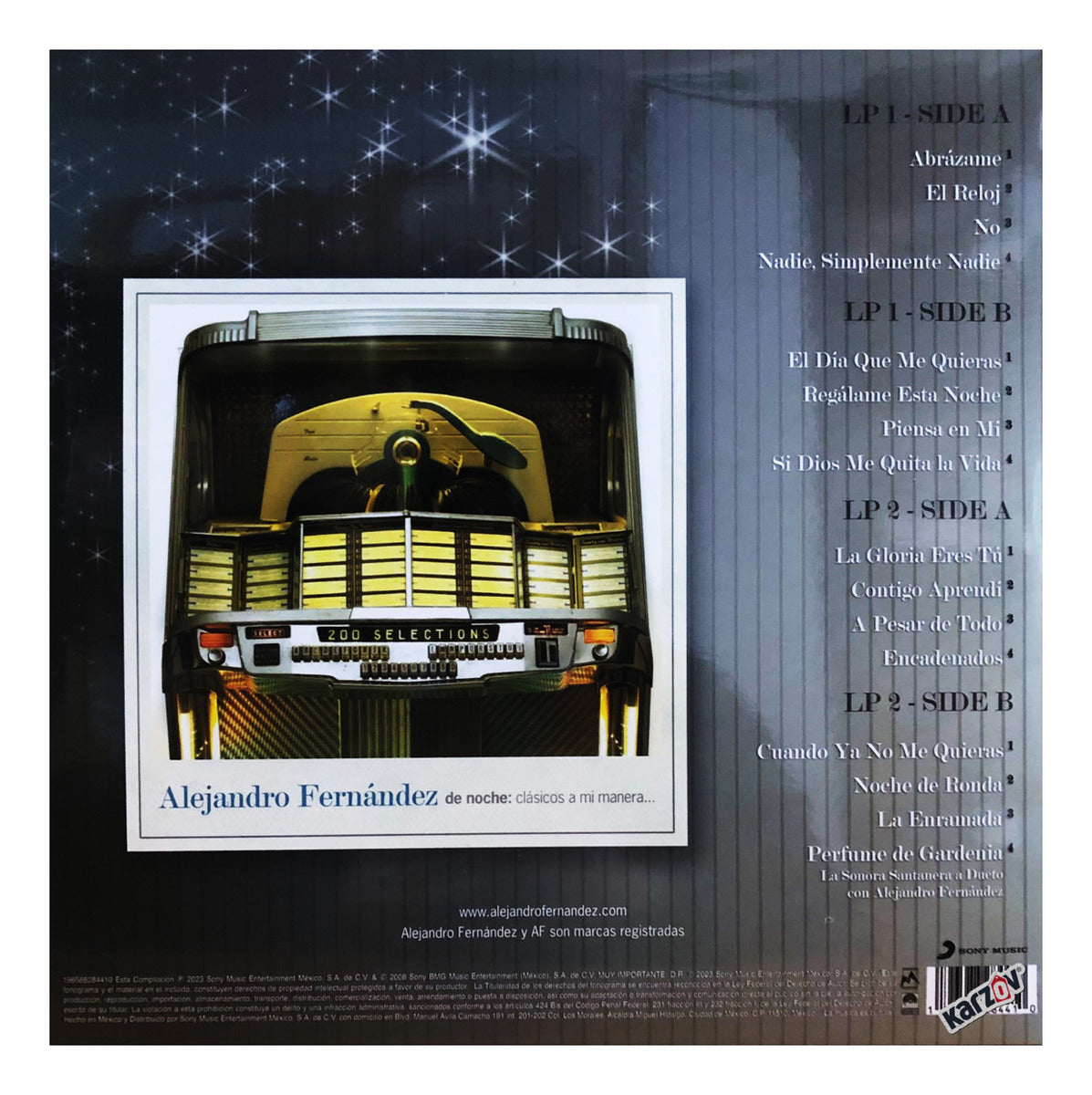 Alejandro Fernandez De Noche Clasicos A Mi Manera Gris Grey 2 Lp Vinyl