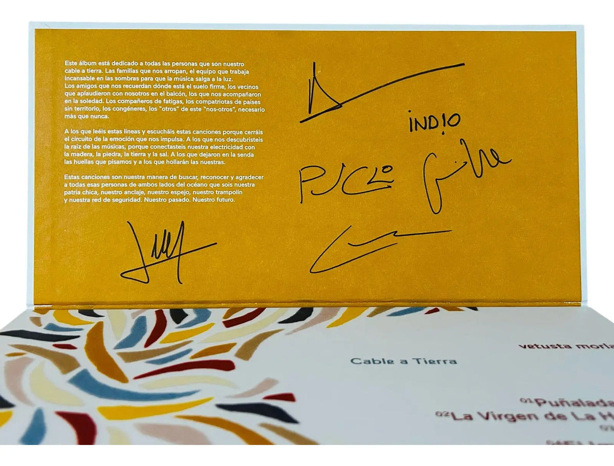 Vetusta Morla Cable A Tierra Autografiado Yellow Lp Vinyl