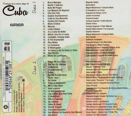 Antologia De La Musica Alegre De Cuba Disco Cd