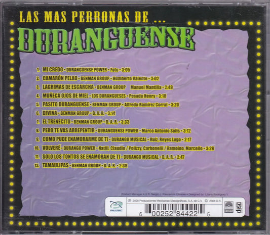 Las Mas Perronas De Duranguense Disco Cd