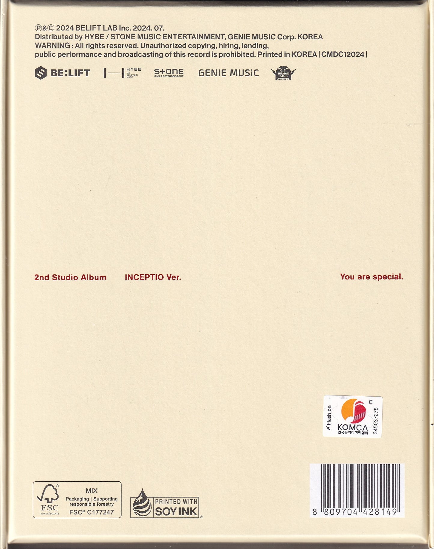 Enhypen Romance Untold Album Version Inceptio Disco Cd