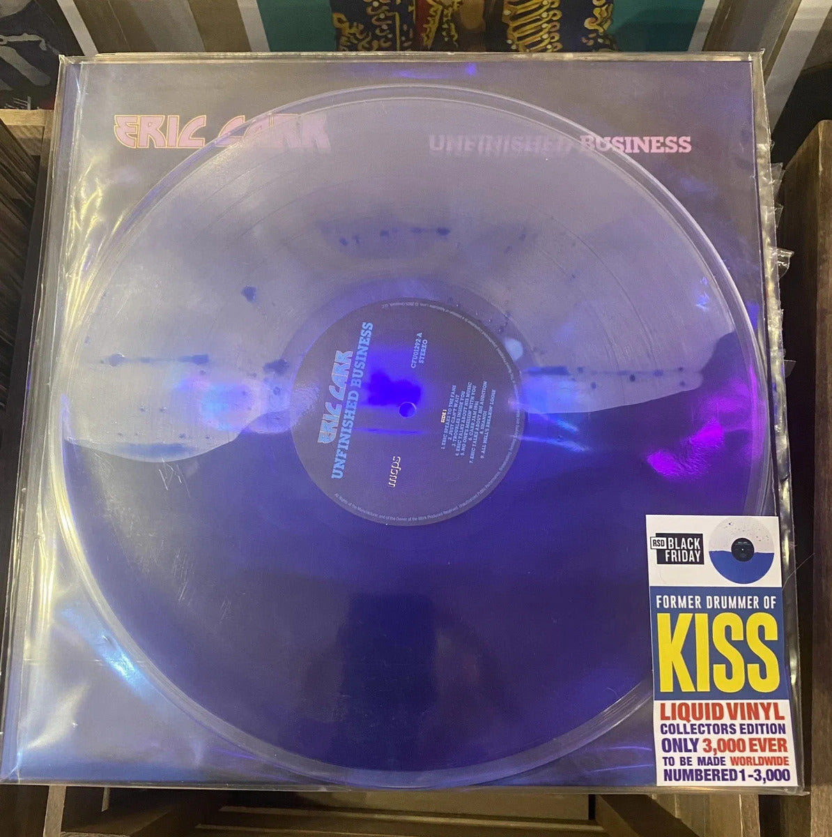 Kiss Eric Carr Unfinished Business Liquid Collectors Vinyl