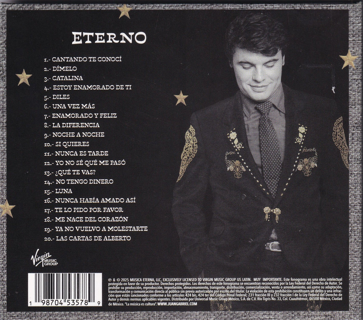 Juan Gabriel Eterno 2025 Disco Cd