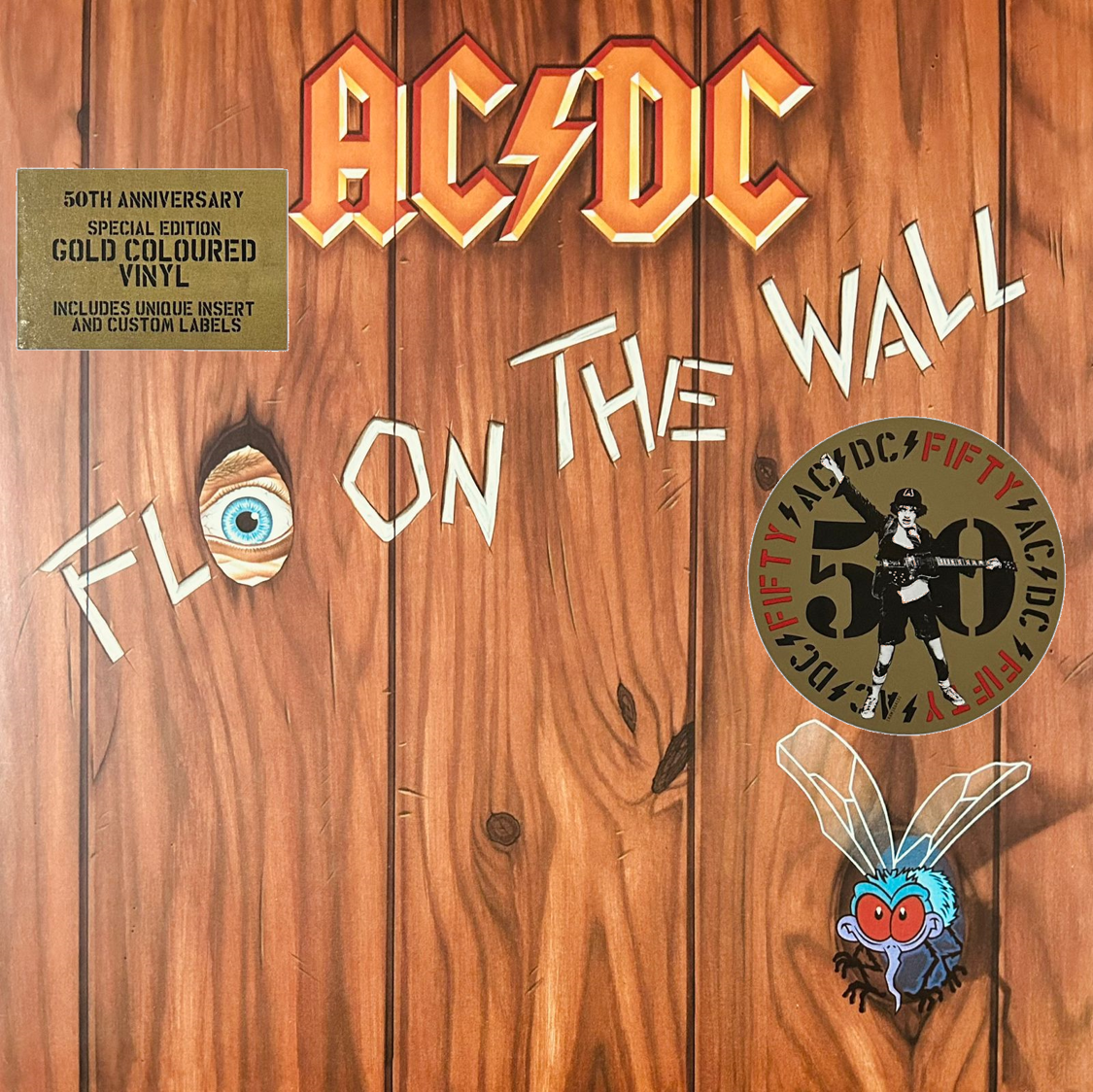 Ac/dc Fly On The Wall 50th Anniversary Dorado Gold Lp Vinyl