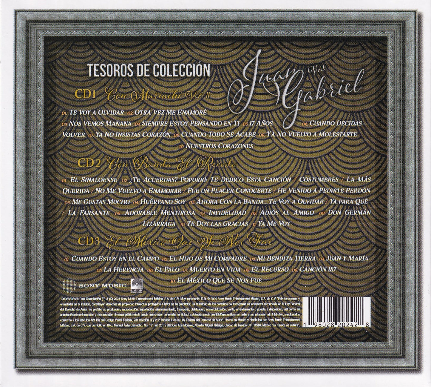 Juan Gabriel Tesoros De Coleccion Vol 6 Box 3 Discos Cd