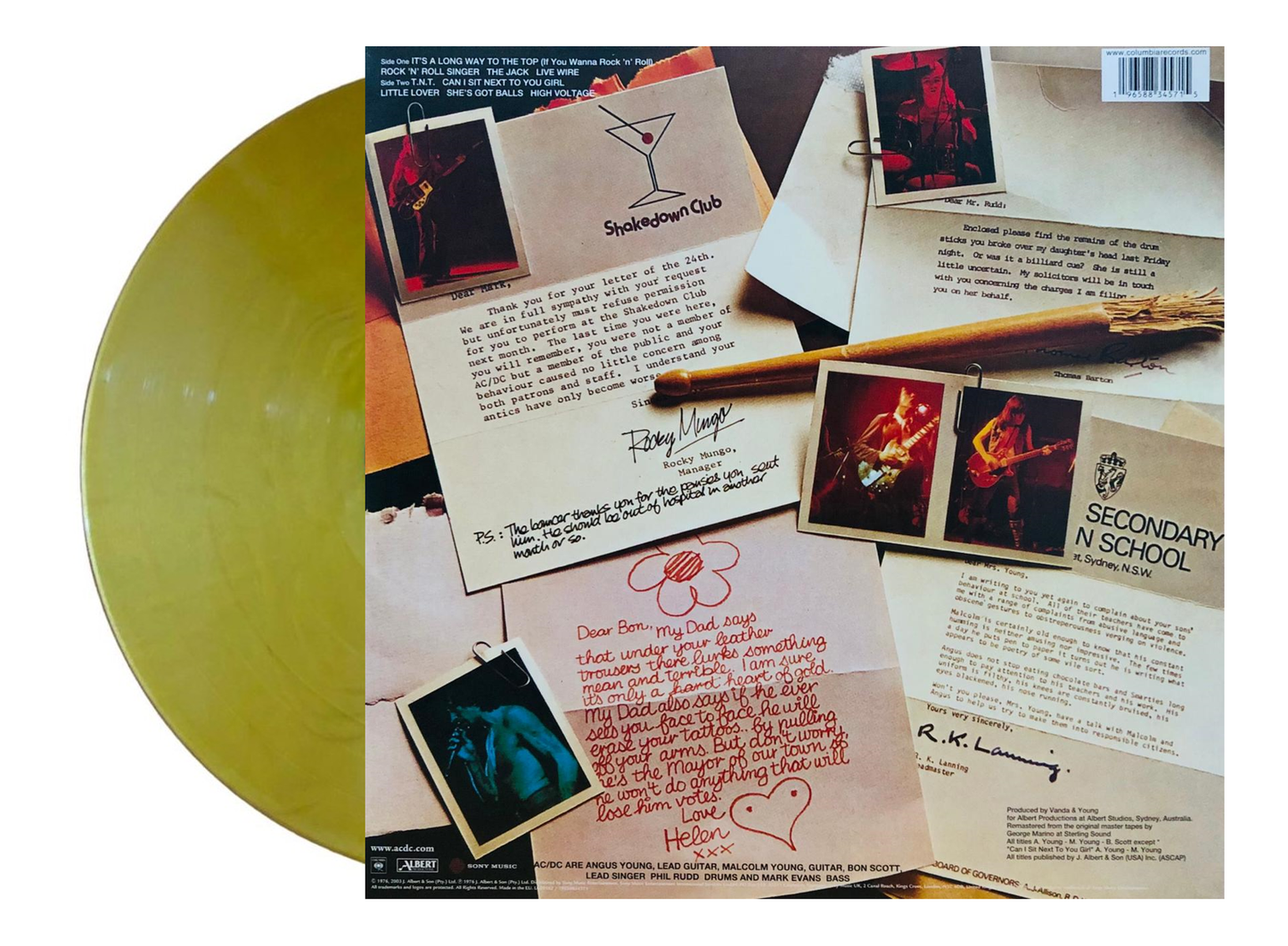 AC / DC - High Voltage / 50th Anniversary - Gold Lp Vinyl