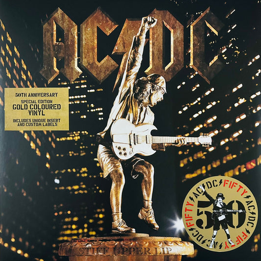 Ac/dc Stiff Upper Lip 50th Anniversary Dorado Gold Lp Vinyl