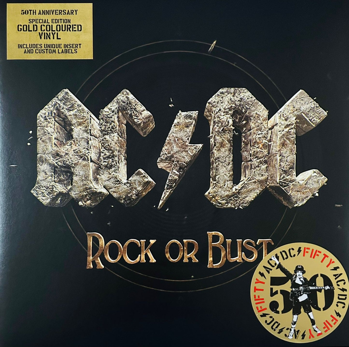 Ac/dc Rock Or Bust 50th Anniversary Dorado Gold Lp Vinyl