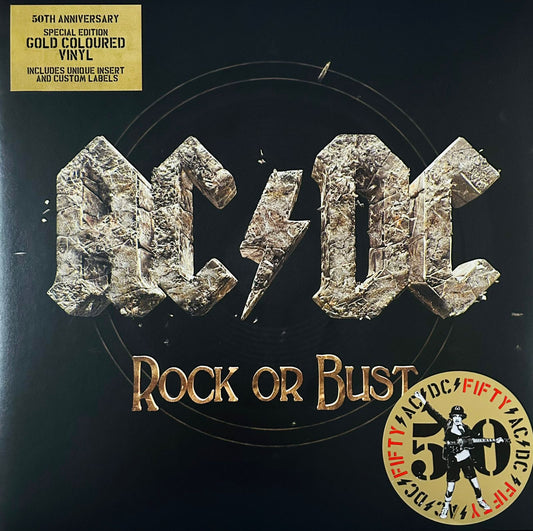 Ac/dc Rock Or Bust 50th Anniversary Dorado Gold Lp Vinyl