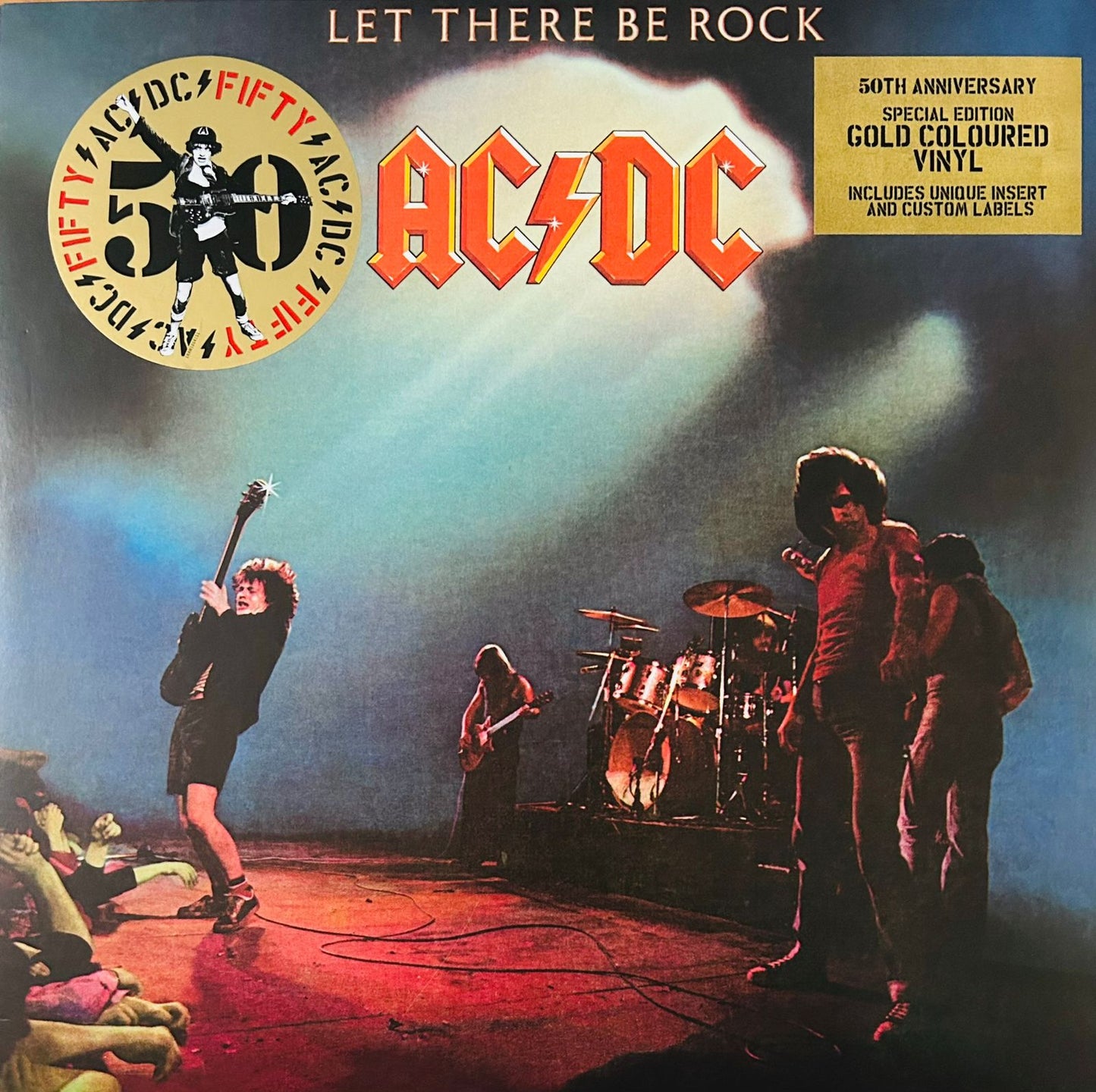 Ac/dc Let There Be Rock 50th Anniversary Gold Lp Vinyl