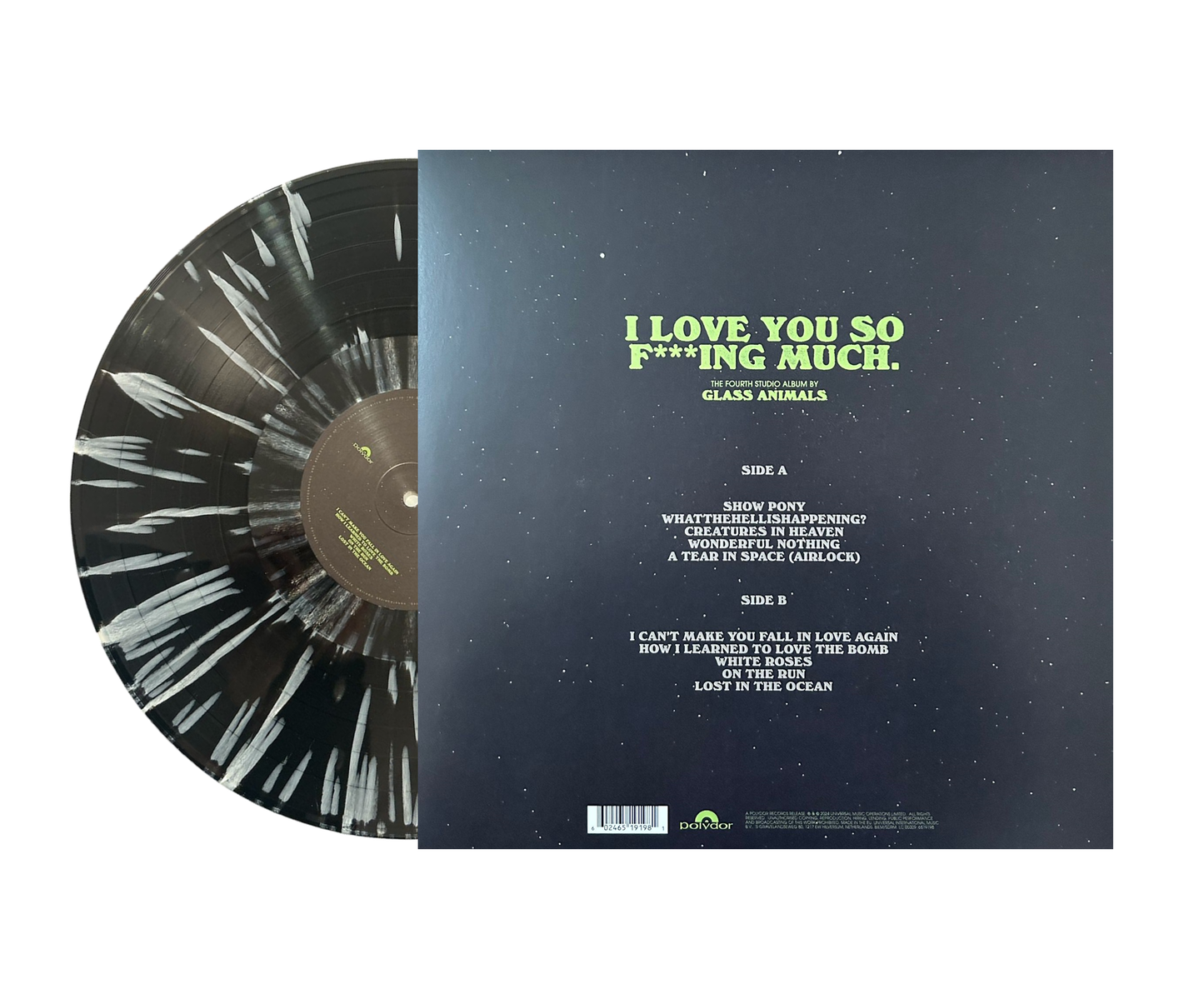 Glass Animals I Love You So F***ing Much Black & White Splatter Lp Vinyl