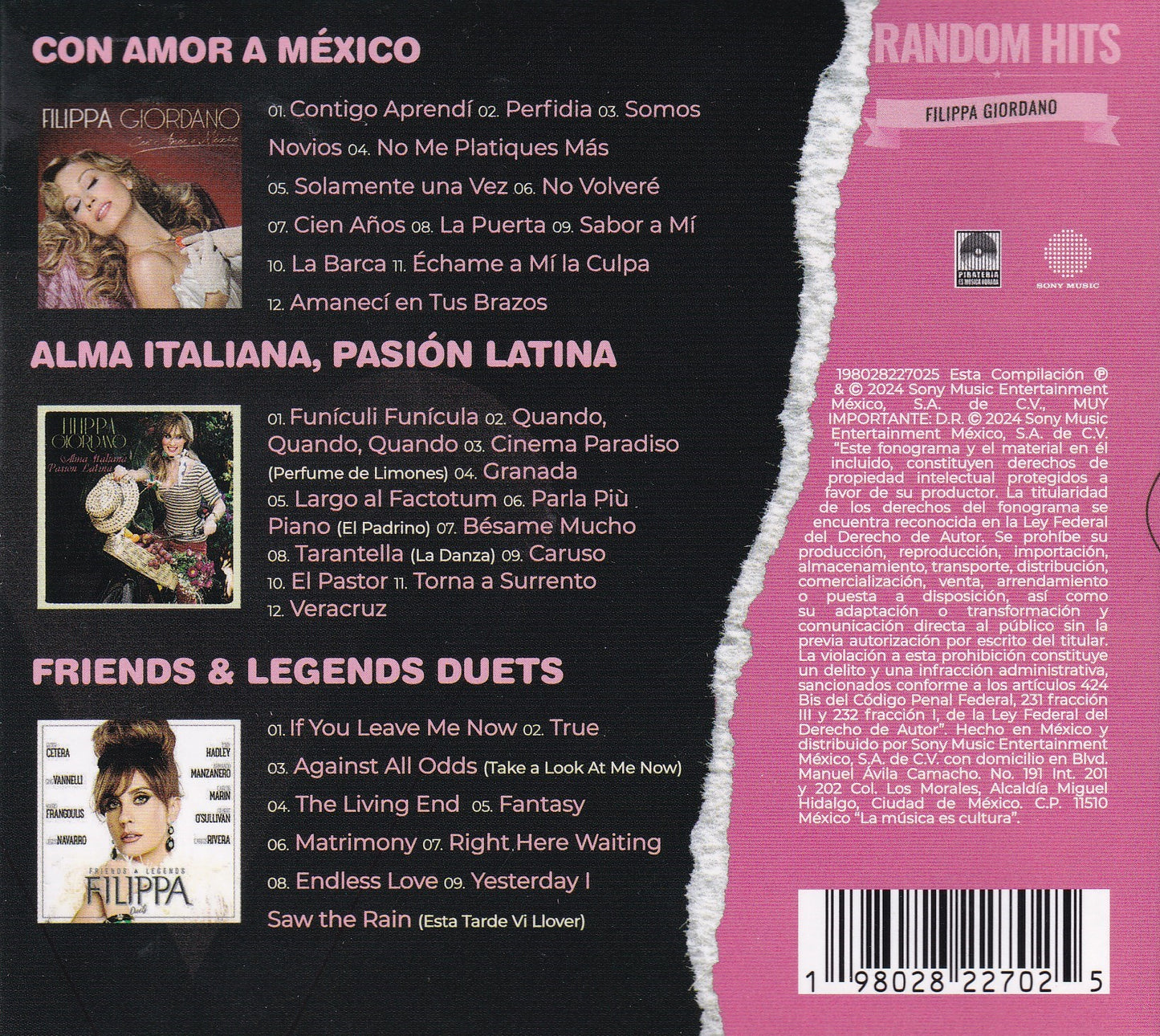 Filippa Giordana Random Hits Con Amor A Mexico Box 3 Discos Cd