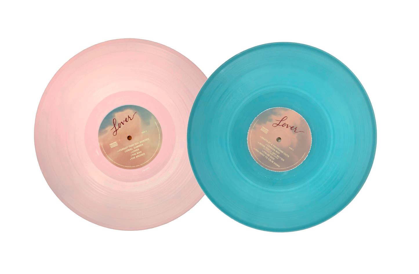 Taylor Swift Lover Version Azul Blue & Rosa Pink 2 Lp Vinyl