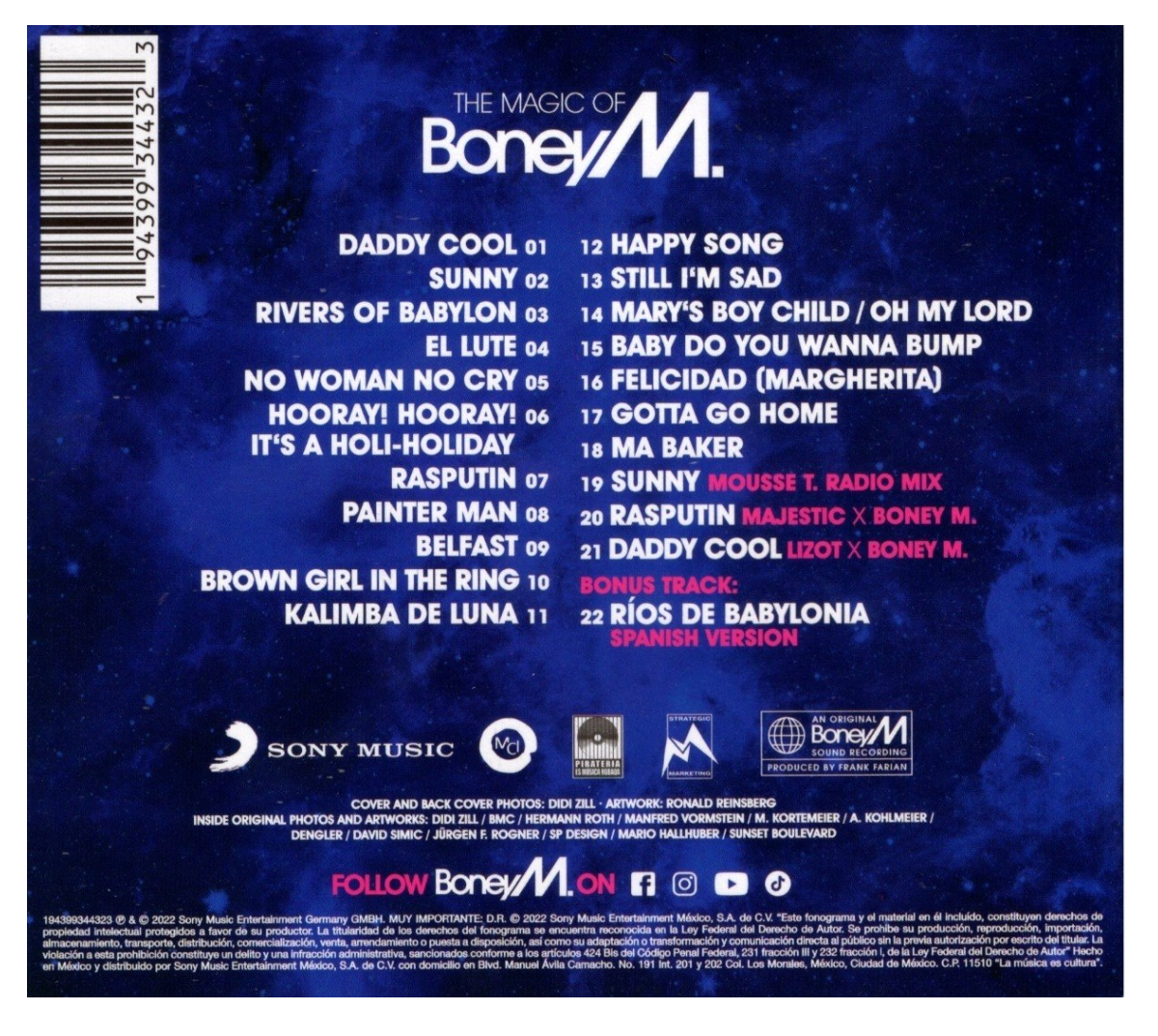 The Magic Of Boney M Disco Cd