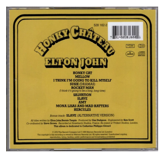 Elton John Honky Chateau Disco Cd