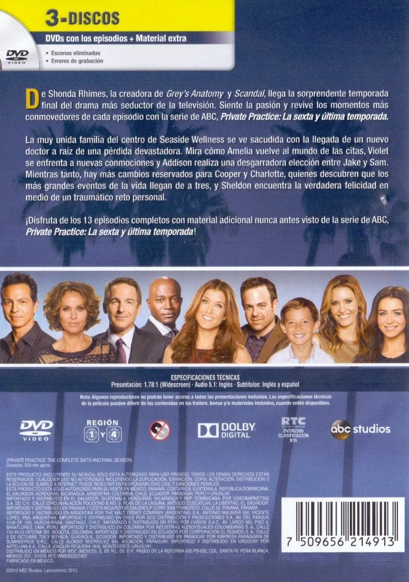 Private Practice Sexta Temporada 6 Seis Dvd