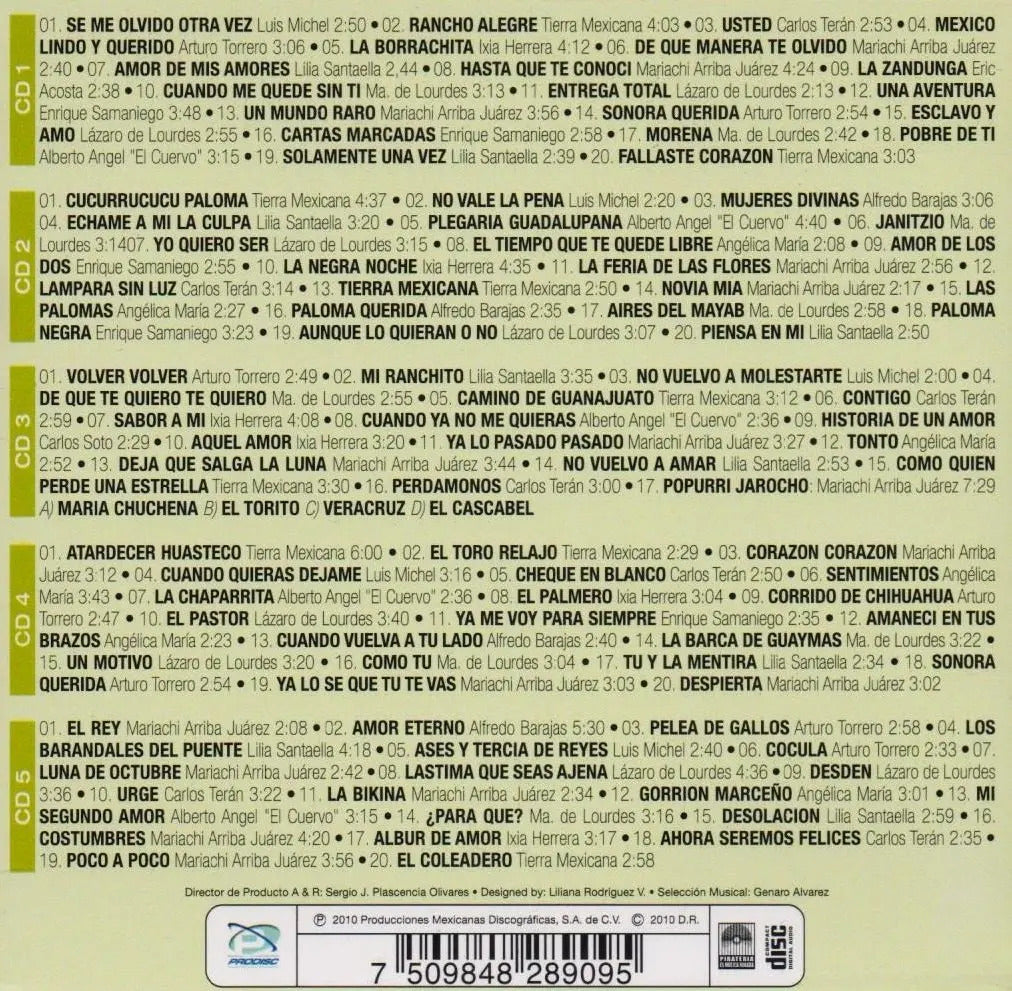Rancheros 100 Hits Collection 5 Discos Cd