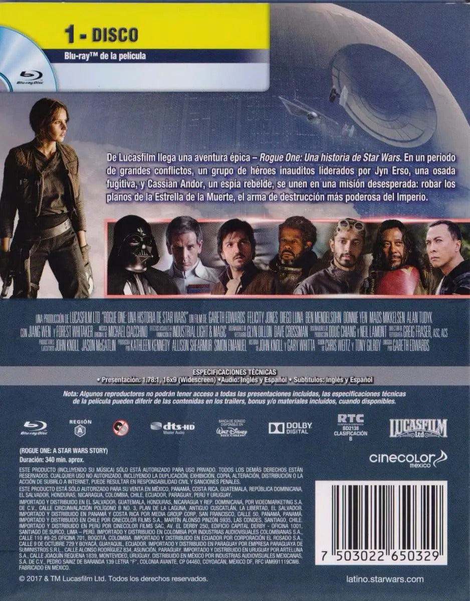 Rogue One Una Historia De Star Wars Pelicula Blu-ray