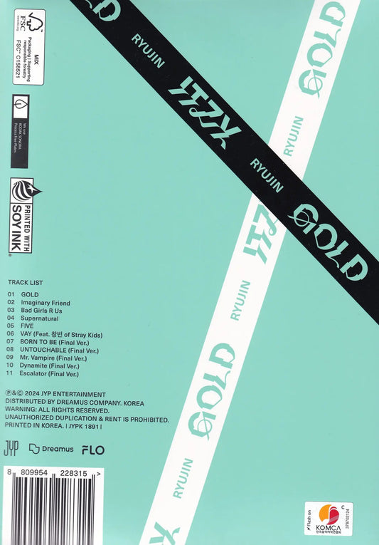 Itzy Gold Album Digipack Original Kpop Ryujin