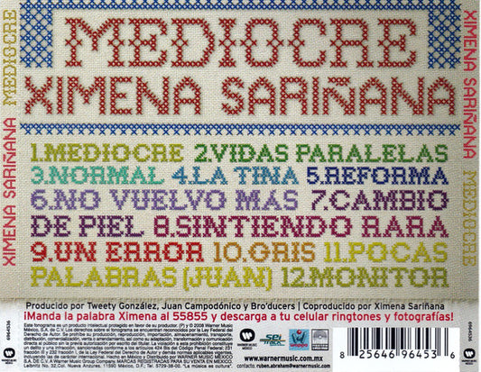 Ximena Sarinana Mediocre Disco Cd