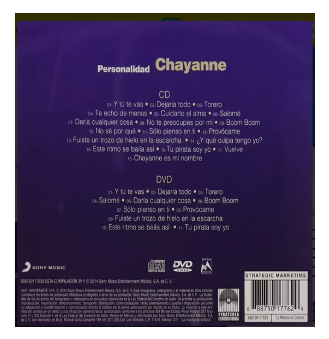 Chayanne Personalidad Disco Cd + Dvd