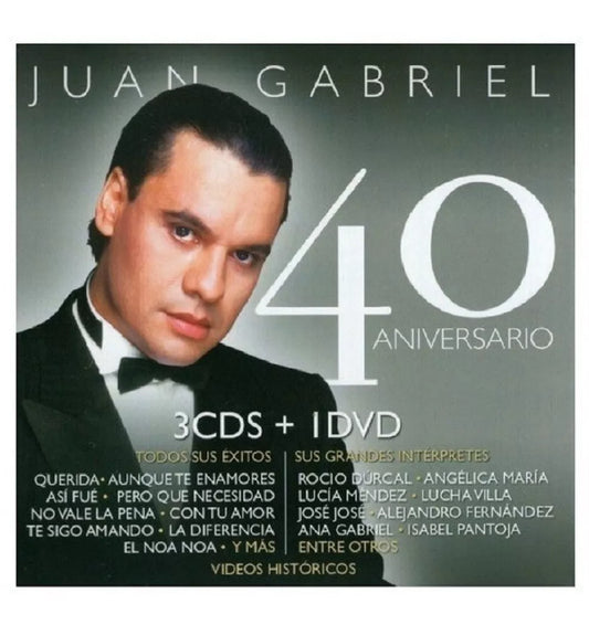 40 Aniversario - Juan Gabriel - 3 Discos Cd 's + Dvd - Nuevo