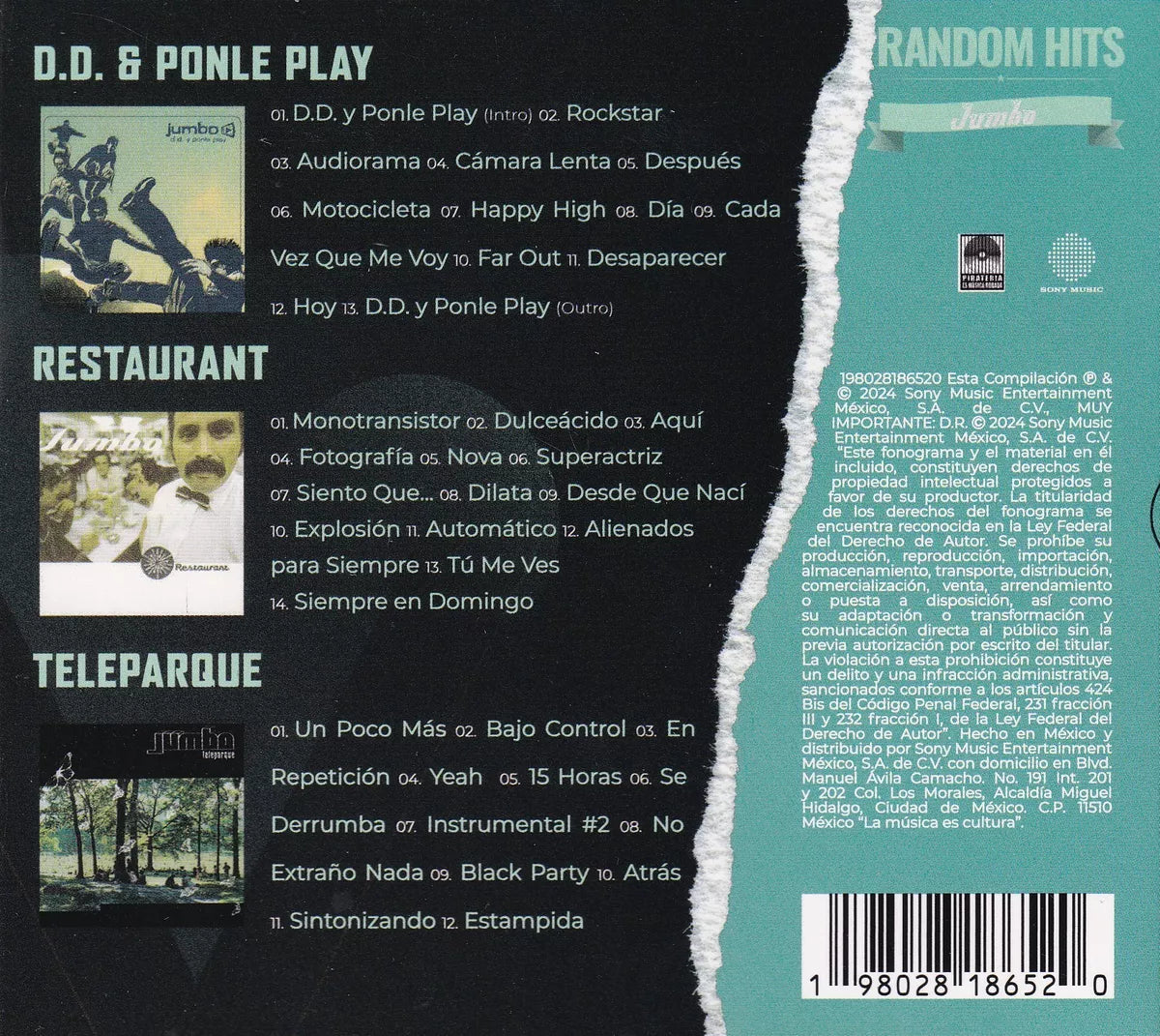 Jumbo - Restaurant D.d. & Ponle Play Teleparque Hits 3 Cd