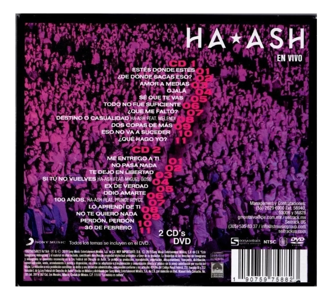 Ha Ash - En Vivo - 2 Discos Cd + Dvd