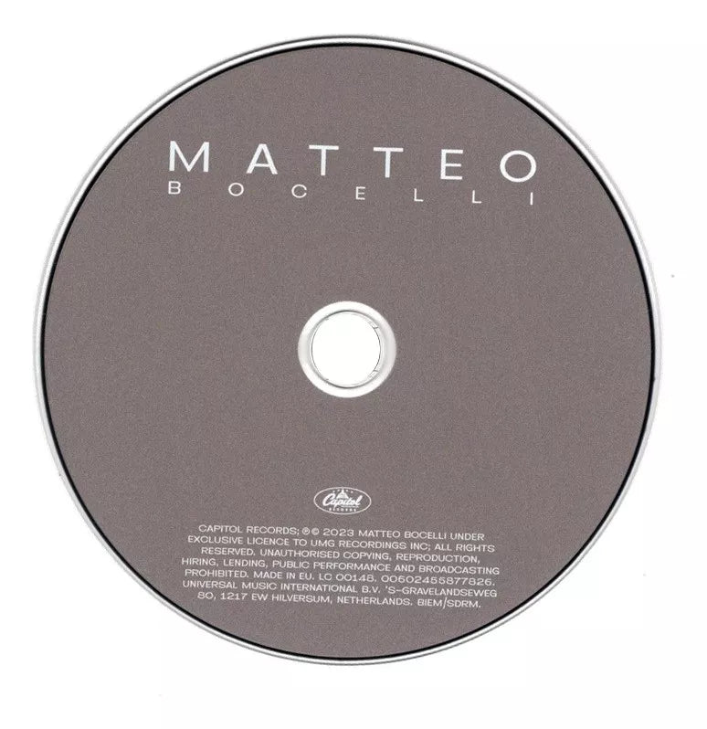 Matteo Bocelli Matteo Hijo Andrea Bocelli Disco Cd