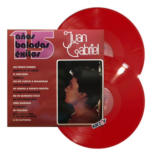 Juan Gabriel 15 Años Baladas Éxitos Red/Rojo 2 Lp Vinyl