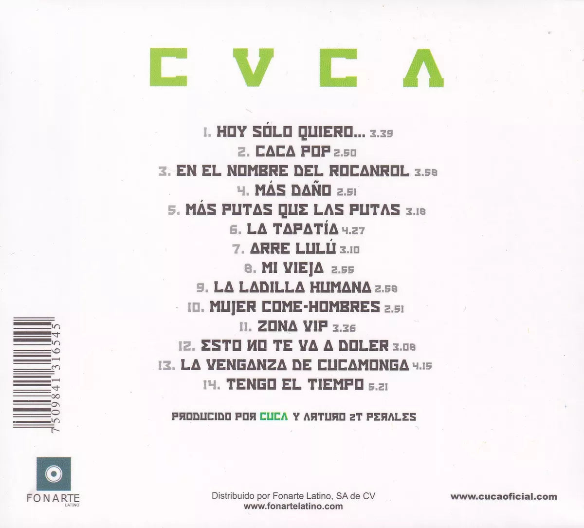 Cuca La Venganza De Cucamonga Disco Cd