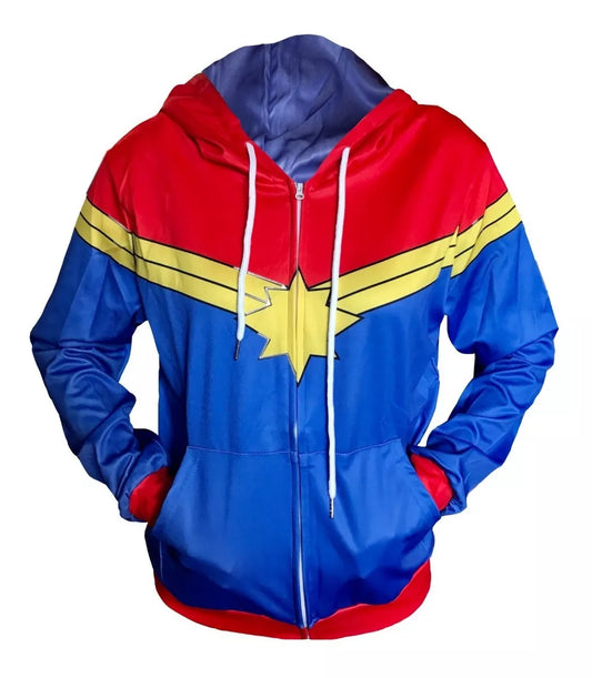 Sudadera Con Gorro Capitana Marvel Carol Estampado Unisex