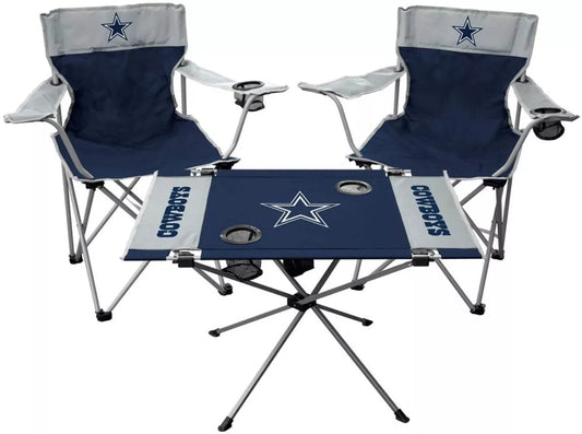 Mesa Plegable + 2 Sillas Plegables Nfl Equipo Dallas Cowboys