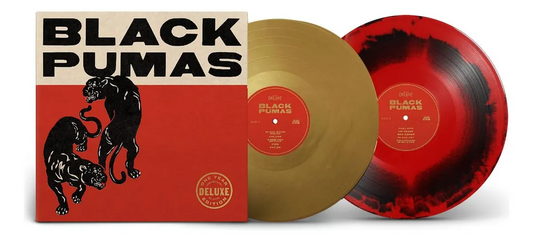 Black Pumas Deluxe Red / Black Blob & Gold 2 Lp Vinyl