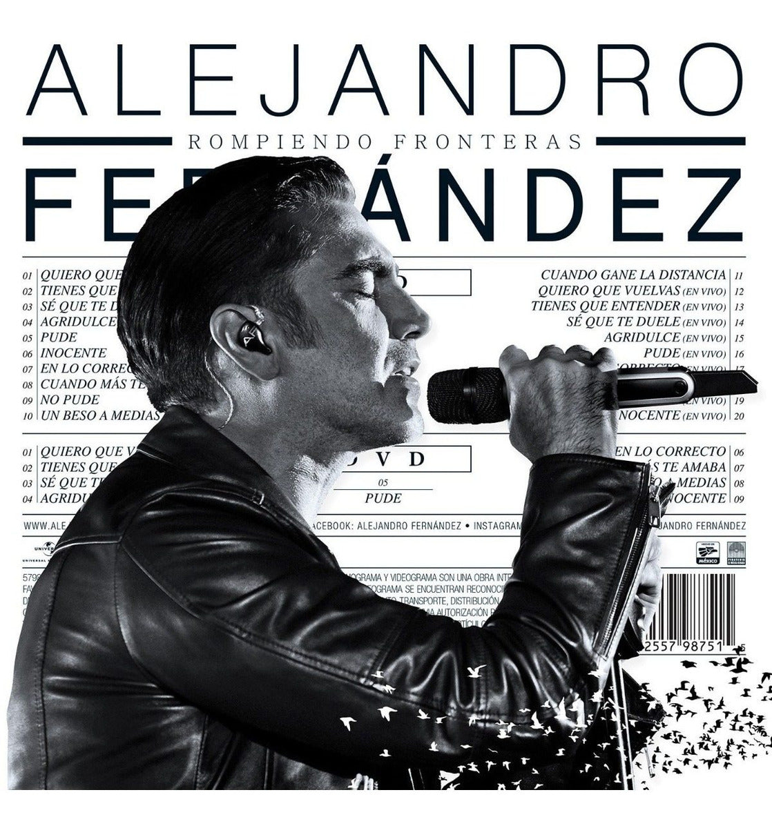 Rompiendo Fronteras / Deluxe Alejandro Fernandez Disco Cd + Dvd