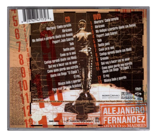 Alejandro Fernandez Mexico Madrid Directo Sin Escalas Disco Cd + Dvd
