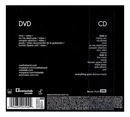 Zoe Memo Rex Commander Y El Corazon Atomico Disco Cd + Dvd