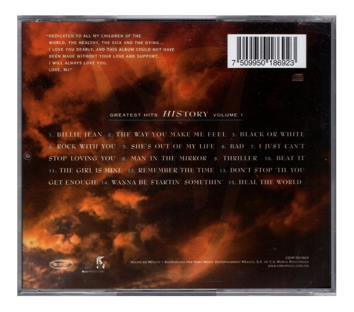Michael Jackson - Greatest Hits History / Volumen 1 Uno - Cd