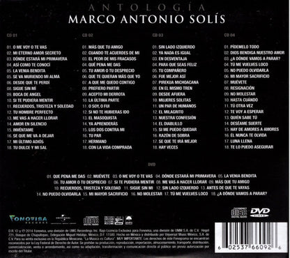 Marco Antonio Solis Antologia Boxset 4 Discos Cd + Dvd