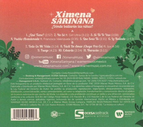 Ximena Sariñana ¿ Donde Bailaran Las Niñas ? Disco Cd
