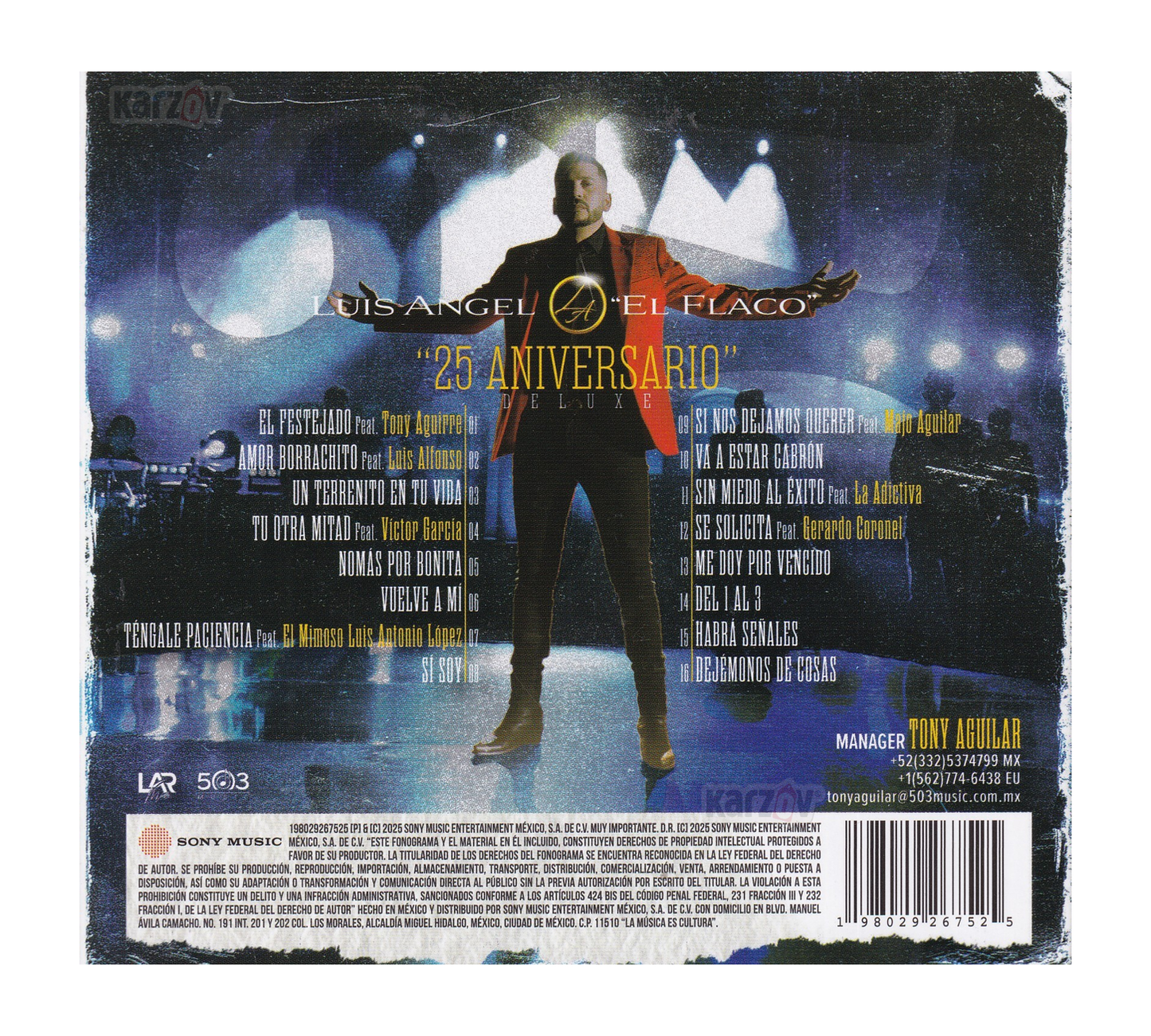 Luis Angel El Flaco 25th Aniversario Deluxe Disco 2025 Cd