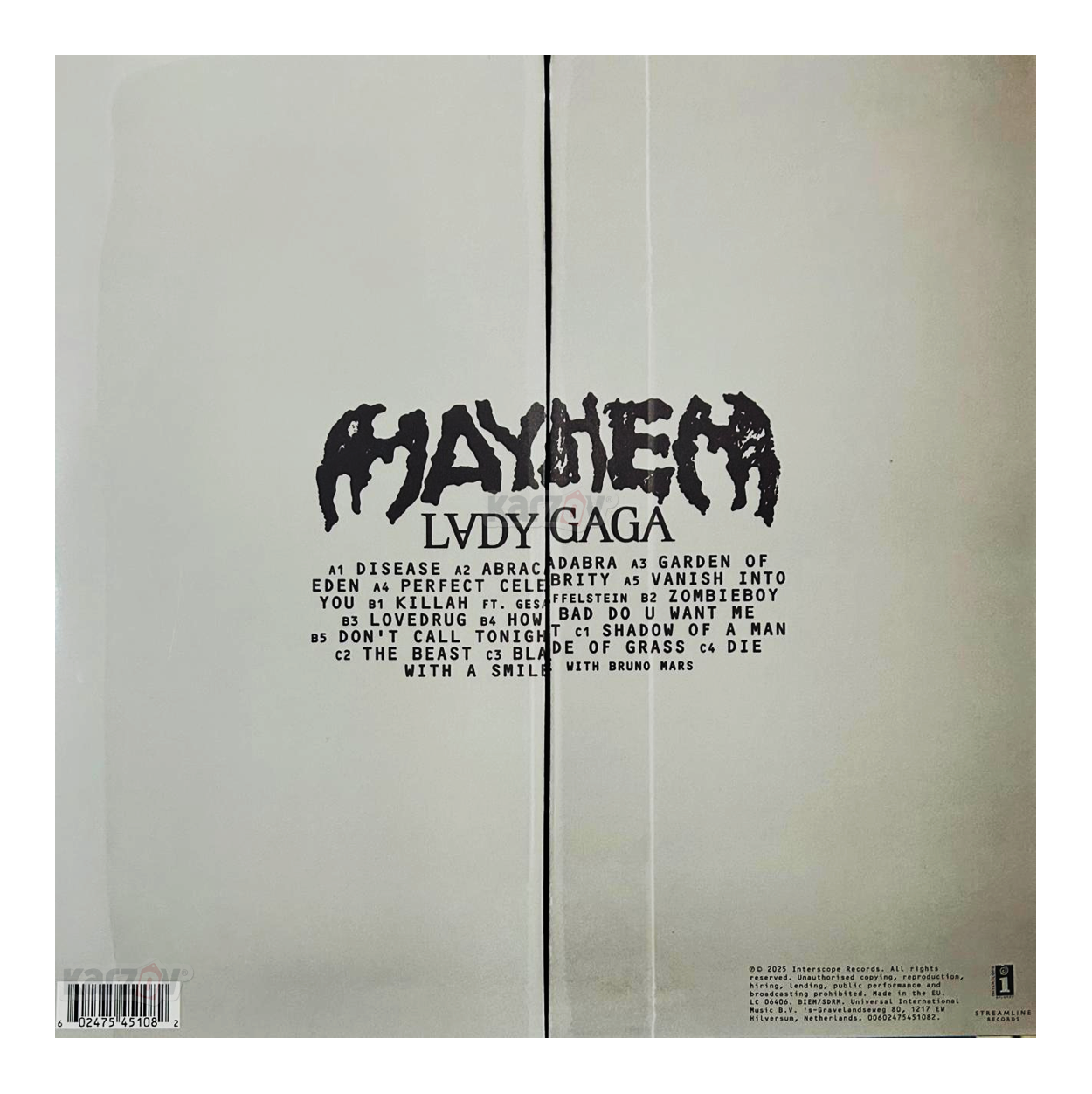 Lady Gaga Mayhem 2025 Negro Black 2 Lp Vinyl