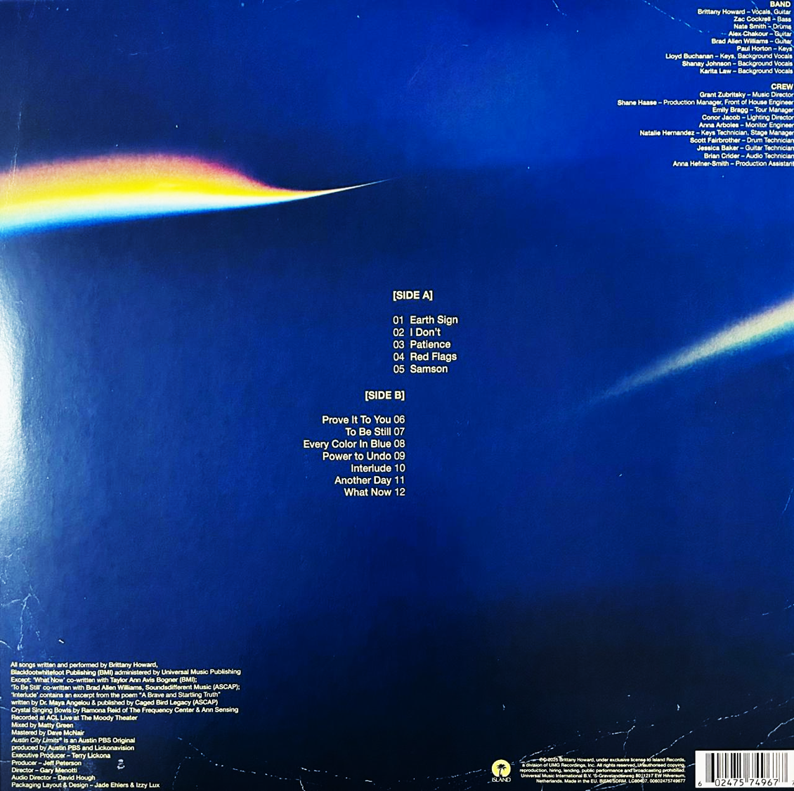 Brittany Howard Live From Austin City Limits RSD 2025 Electric Blue LP Vinyl