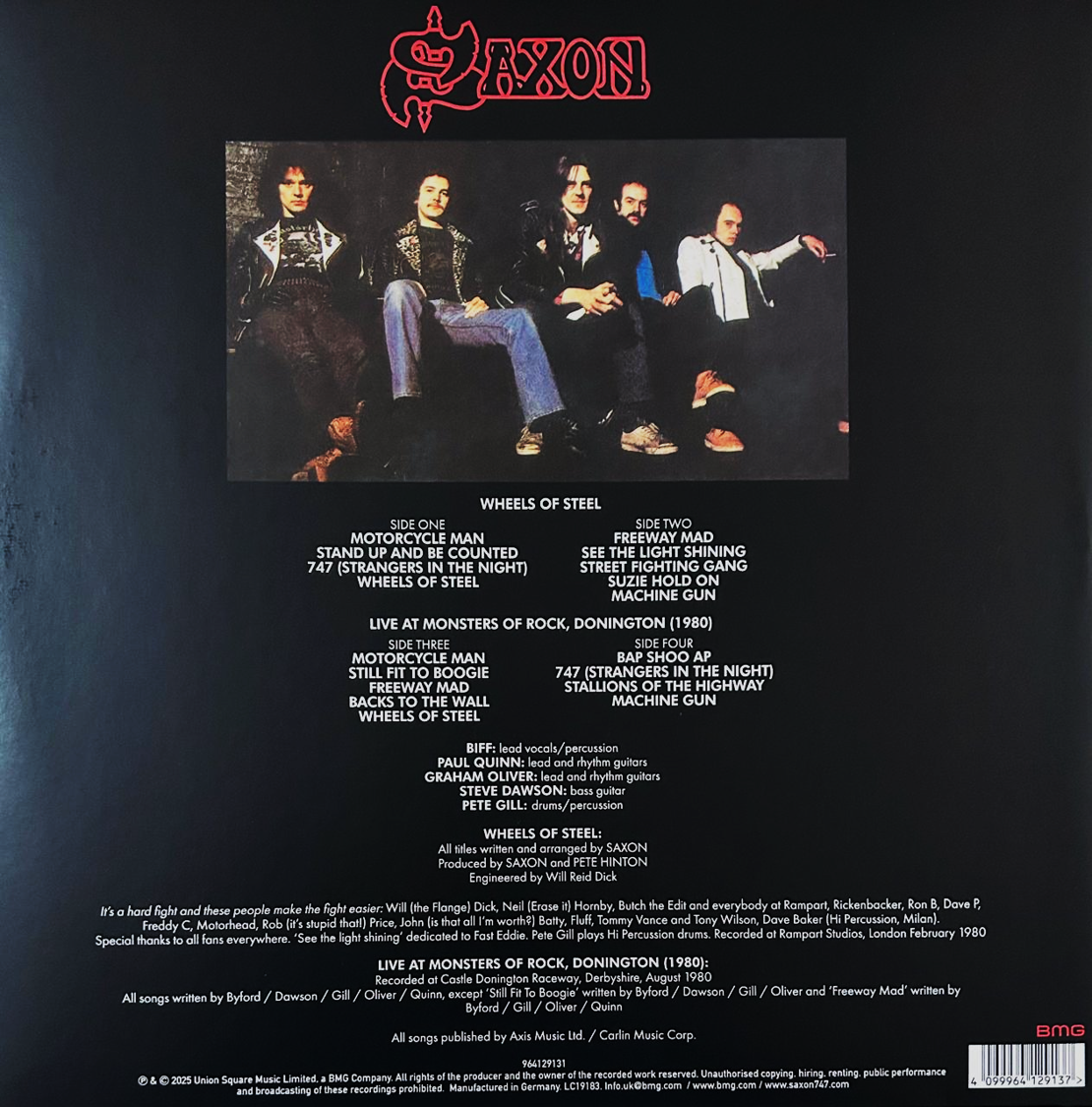 Saxon Wheels Of Steel 45th Anniversary RSD 2025 Red & Blue 2 LP Vinyl