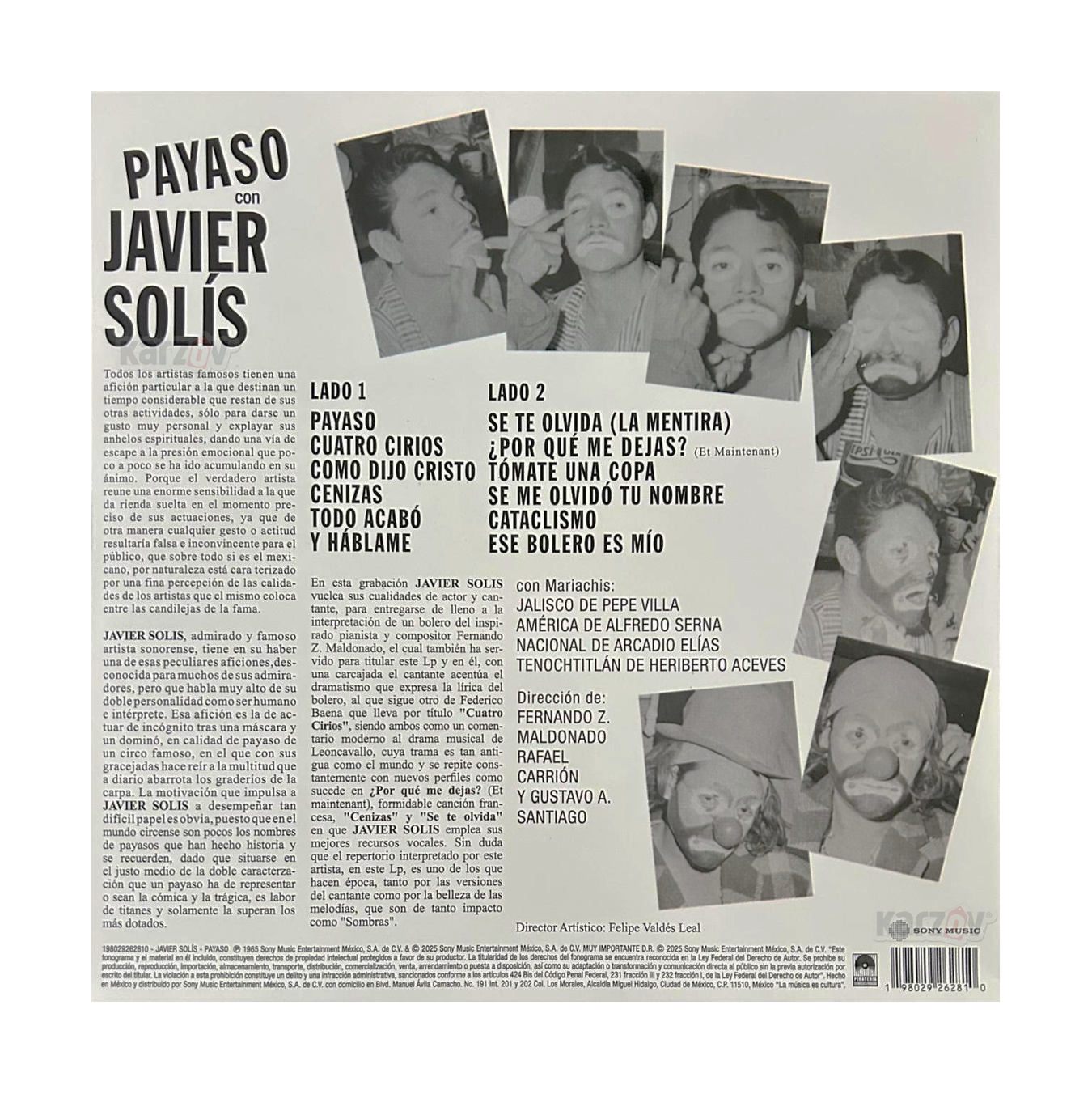 Javier Solis Payaso Azul Blue Lp Vinyl