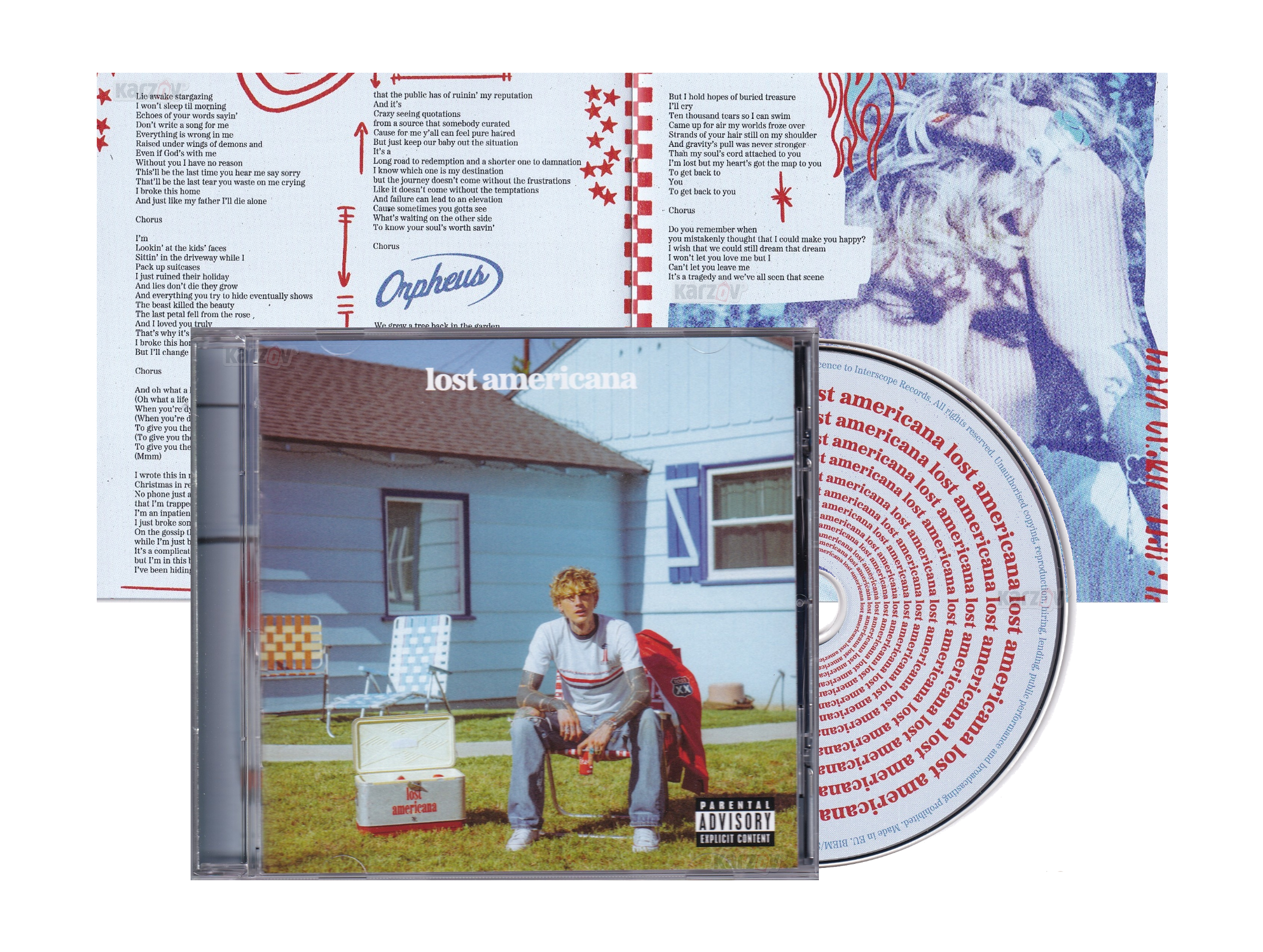 Machine Gun Kelly Cds Mgk Machine Gun Kelly Lost Americana Artwork Disco Cd – KARZOV