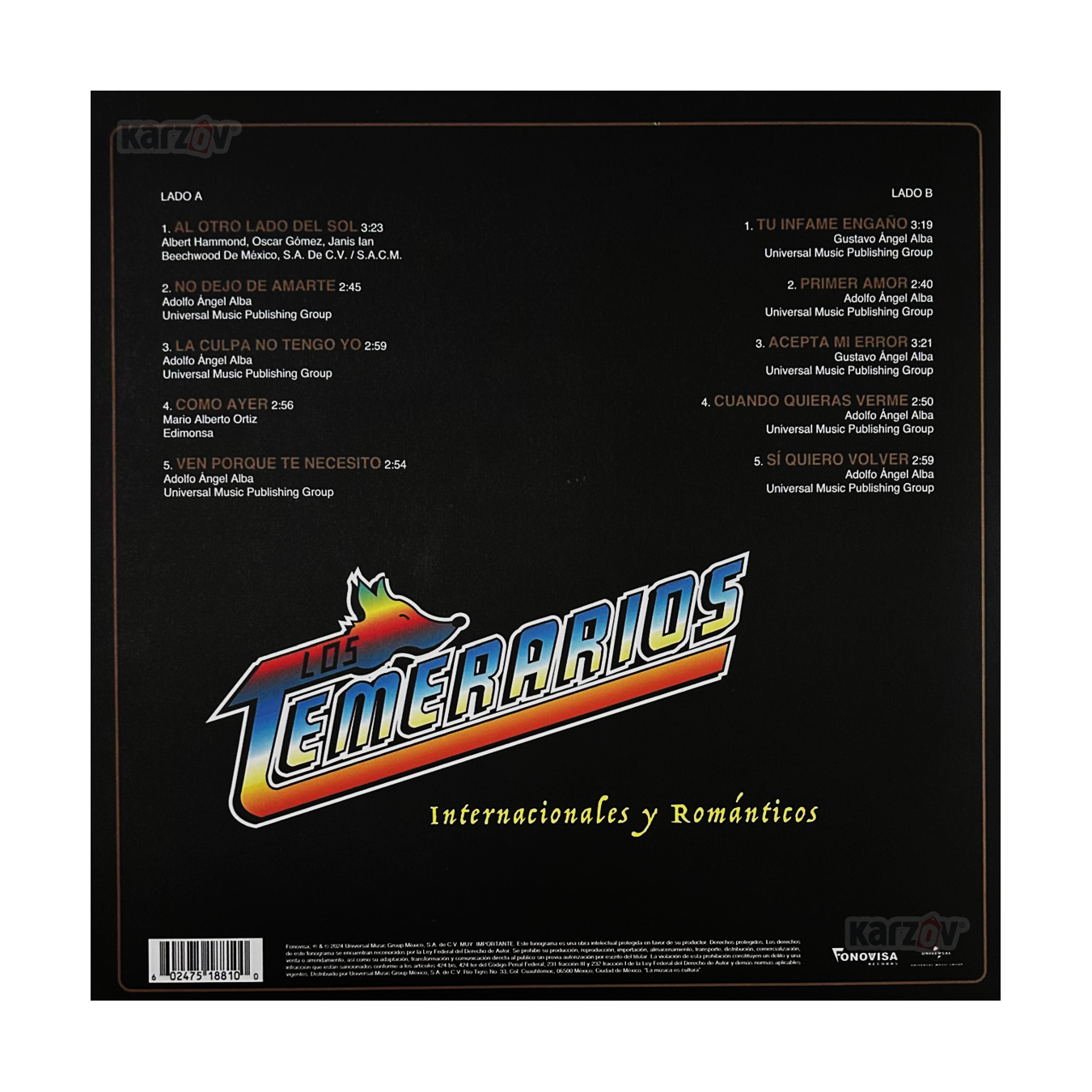 Temerarios Internacionales Y Romanticos 35th Aniv Lp Vinyl