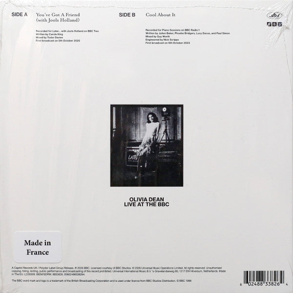 Olivia Dean  Live At The BBC RSD 2026 edition lp vinyl